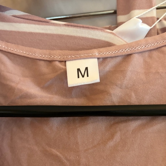 Elegant Striped 3 piece Postpartum Pajama set- tank, pants, and robe - Picture 3 of 8